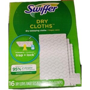 Swiffer Disposable Dry Sweeping Cloths‎ - Refills, 16 Ct. 31821 Unscented Trap +